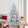 Vidaxl albero di Natale artificiale con rami piumati, bianco innevato, 180 cm