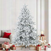 Vidaxl albero di Natale artificiale con rami piumati, bianco innevato 210 cm