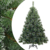 Vidaxl albero di Natale artificiale con rami piumati, verde innevato 150 cm