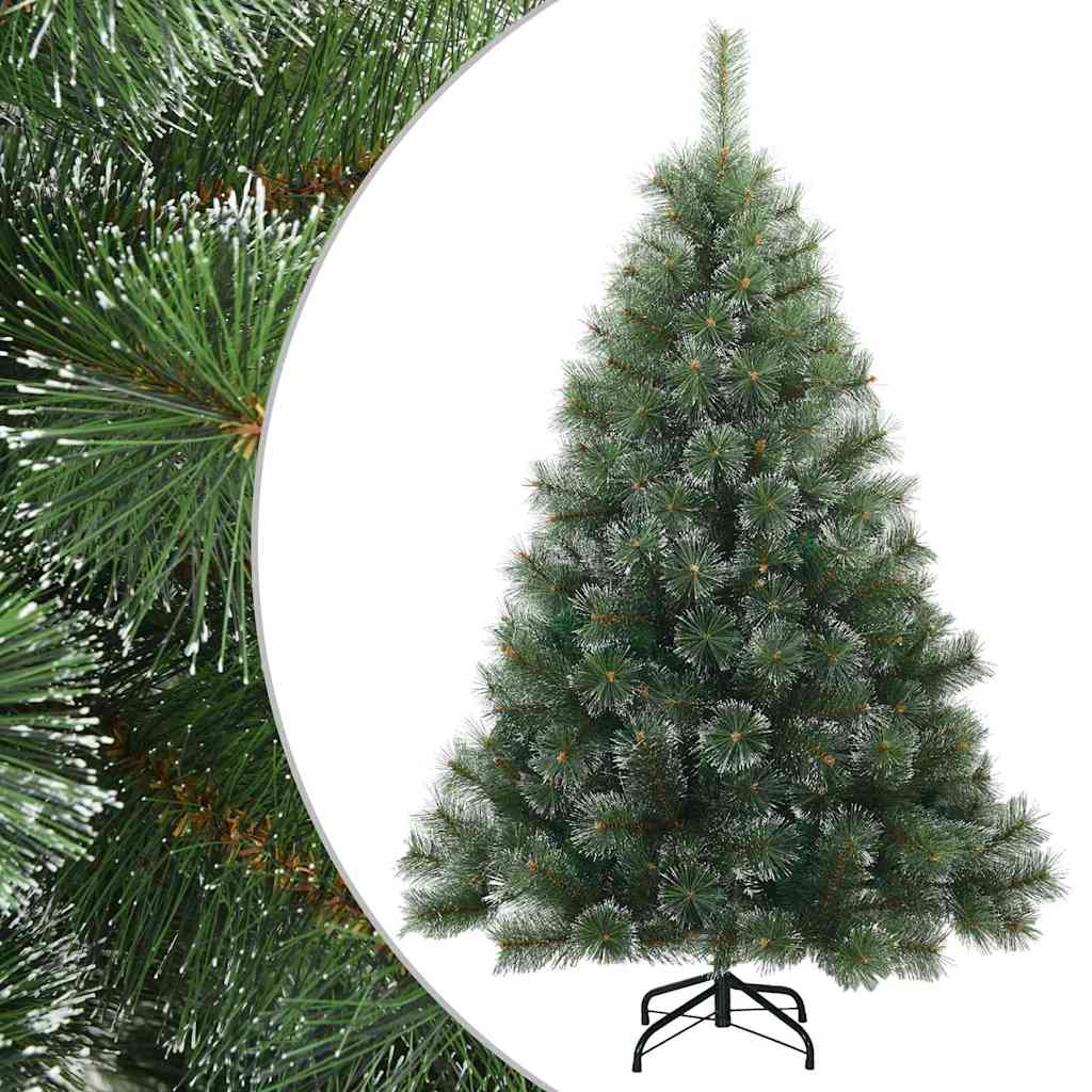 Vidaxl albero di Natale artificiale con rami piumati, verde innevato 150 cm