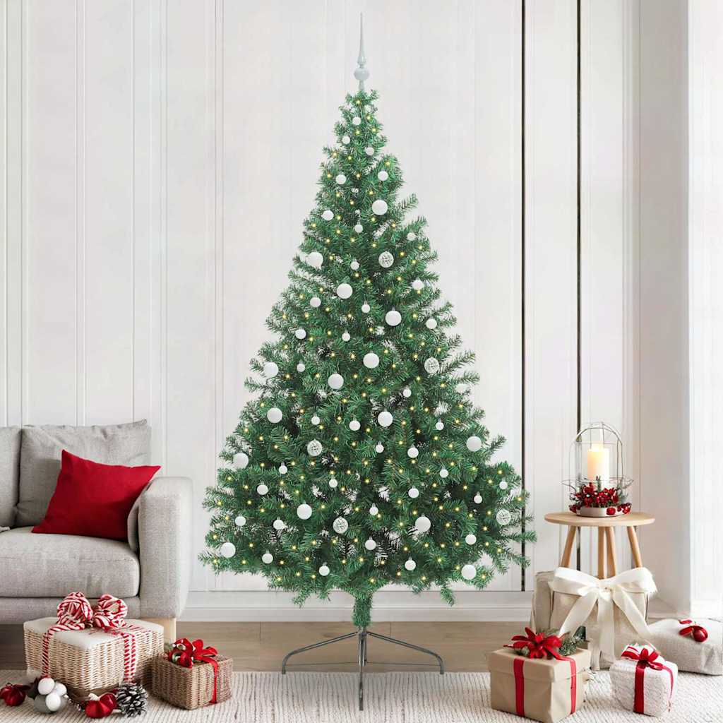 Vidaxx árbol de Navidad artificial preiluminado con 300 LED verde 240 cm PVC