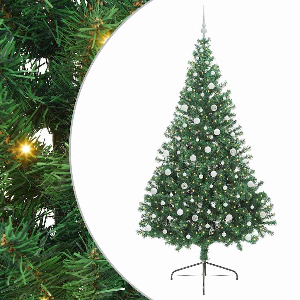 Vidaxx árbol de Navidad artificial preiluminado con 300 LED verde 240 cm PVC