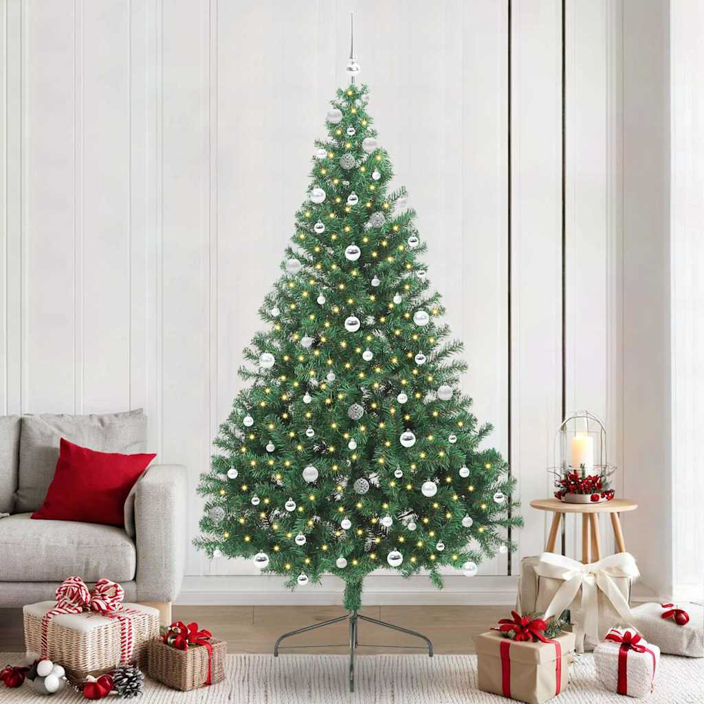 Vidaxx árbol de Navidad artificial preiluminado con 300 LED verde 240 cm PVC