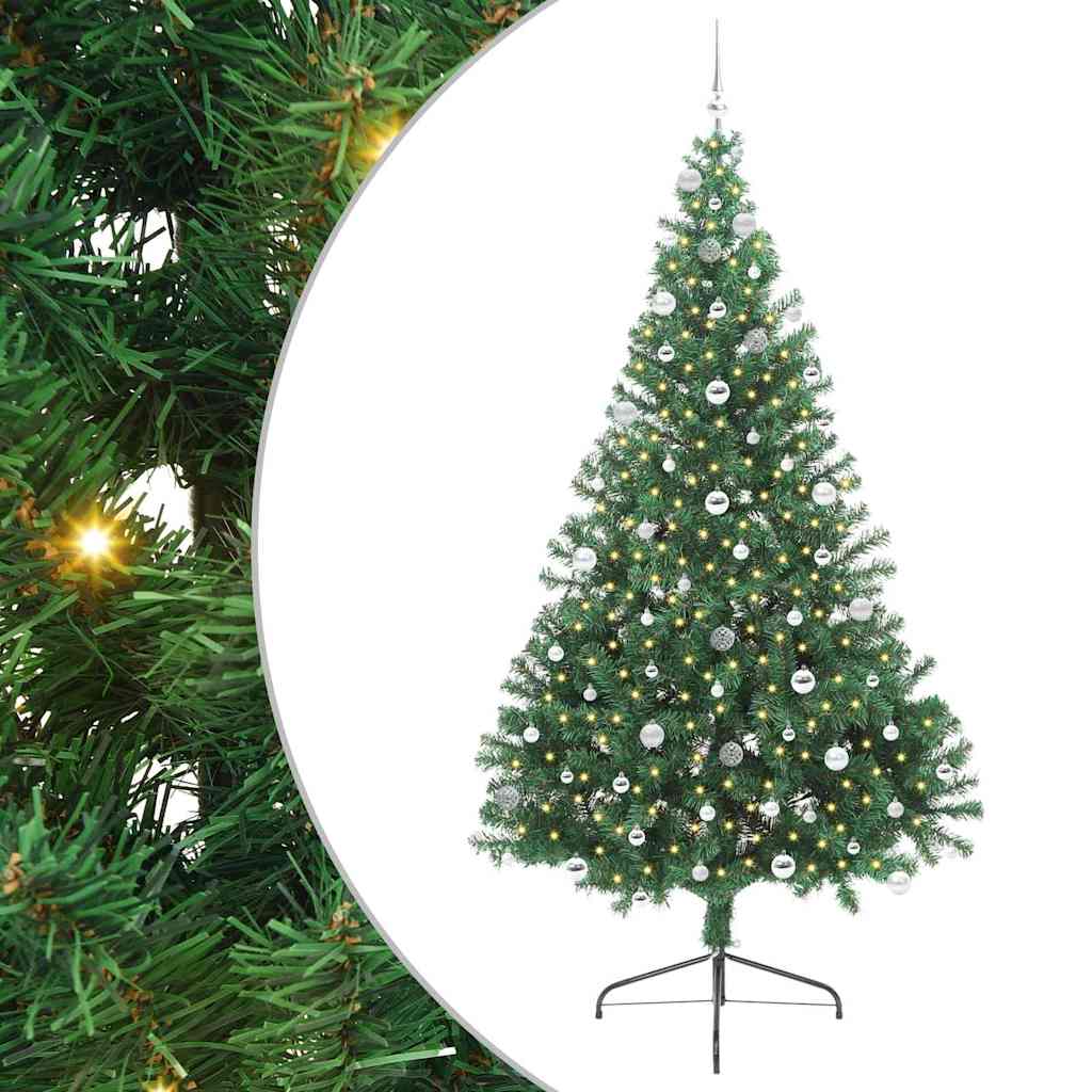 Vidaxx árbol de Navidad artificial preiluminado con 300 LED verde 240 cm PVC