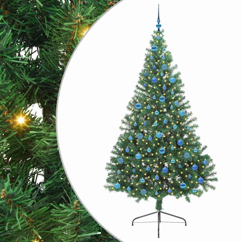 Vidaxx árbol de Navidad artificial preiluminado con 300 LED verde 240 cm PVC