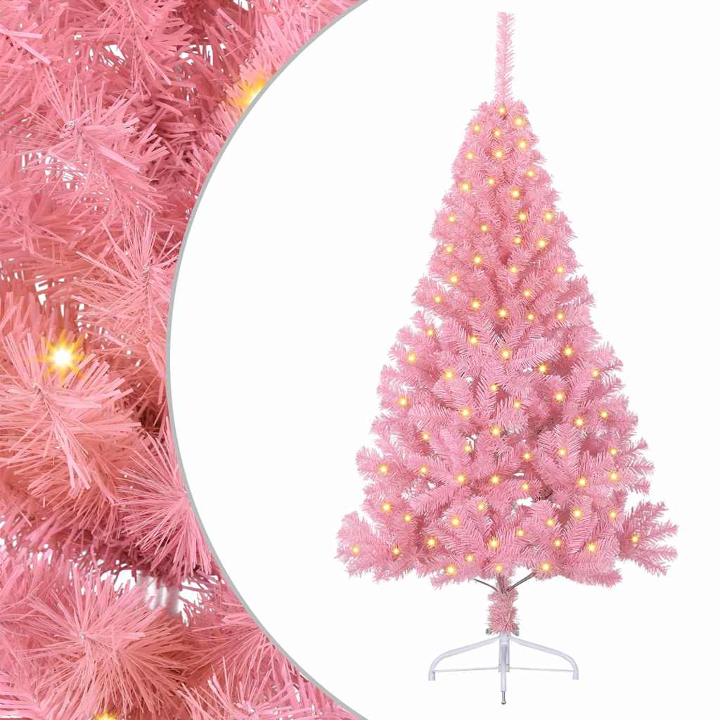 VidaXL albero di Natale artificiale preilluminato con 150 LED rosa 120 cm in PVC