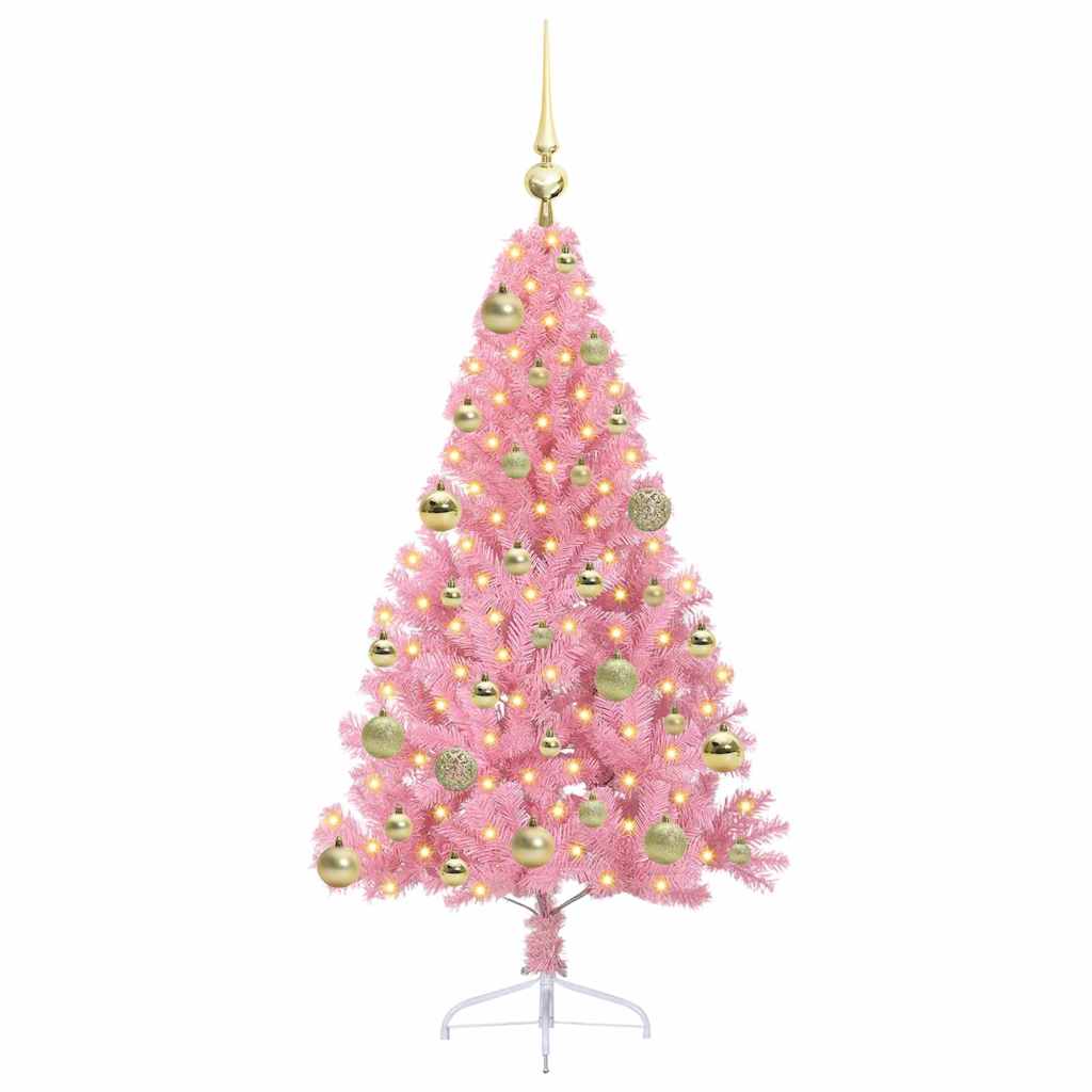 VidaXL albero di Natale artificiale preilluminato con 150 LED rosa 120 cm in PVC
