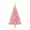 VidaXL Árbol de Navidad artificial preiluminado con 150 LED rosa 120 cm PVC
