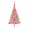 VidaXL Árbol de Navidad artificial preiluminado con 150 LED rosa 120 cm PVC