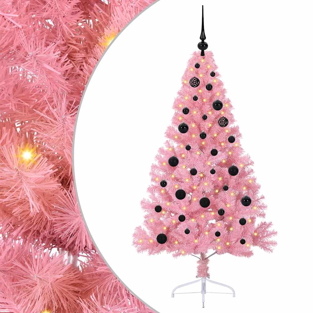 VidaXL albero di Natale artificiale preilluminato con 150 LED rosa 150 cm in PVC