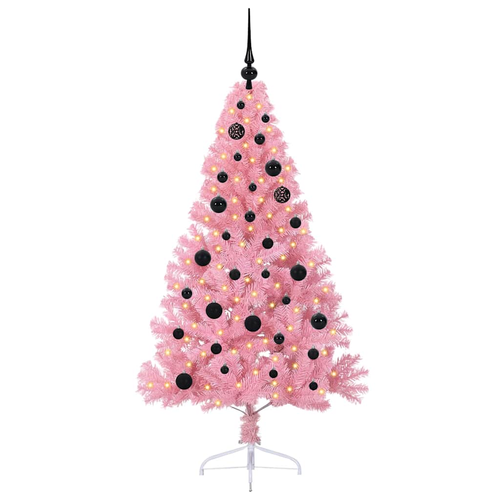 VidaXL albero di Natale artificiale preilluminato con 150 LED rosa 150 cm in PVC