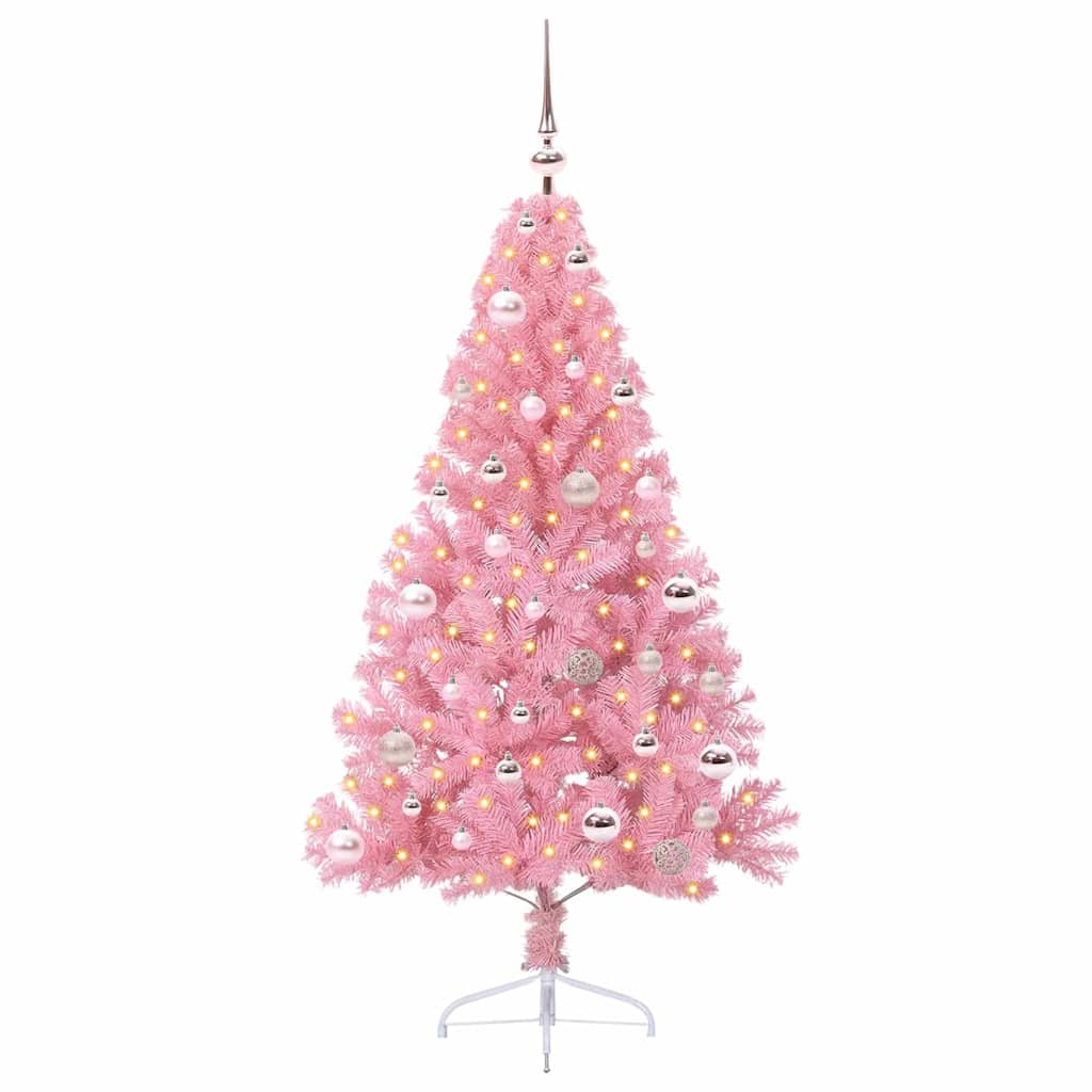 VidaXL albero di Natale artificiale preilluminato con 150 LED rosa 150 cm in PVC