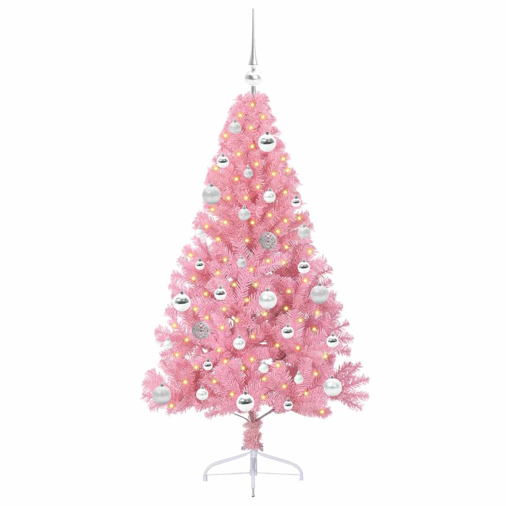 VidaXL albero di Natale artificiale preilluminato con 150 LED rosa 150 cm in PVC
