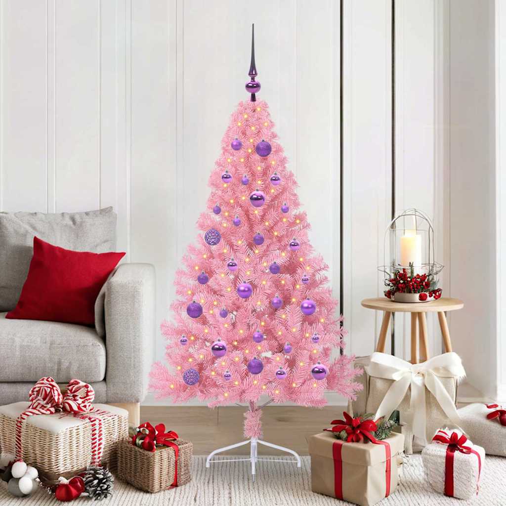 VidaXL albero di Natale artificiale preilluminato con 150 LED rosa 150 cm in PVC
