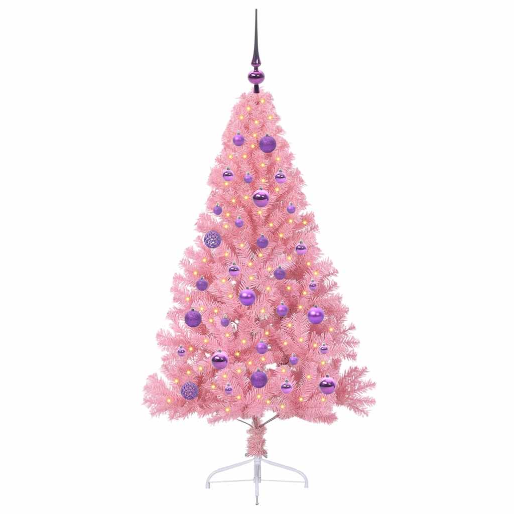 VidaXL albero di Natale artificiale preilluminato con 150 LED rosa 150 cm in PVC