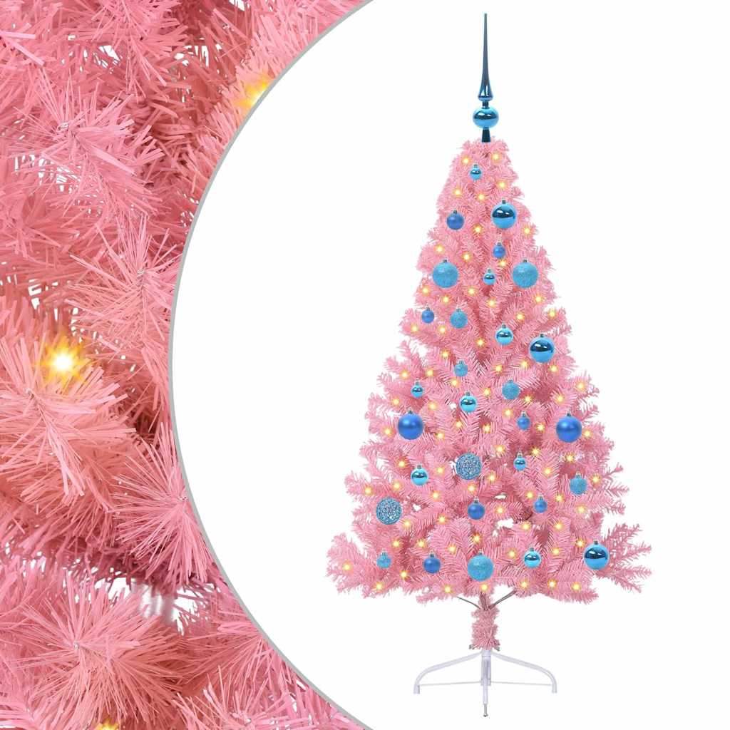VidaXL albero di Natale artificiale preilluminato con 150 LED rosa 150 cm in PVC