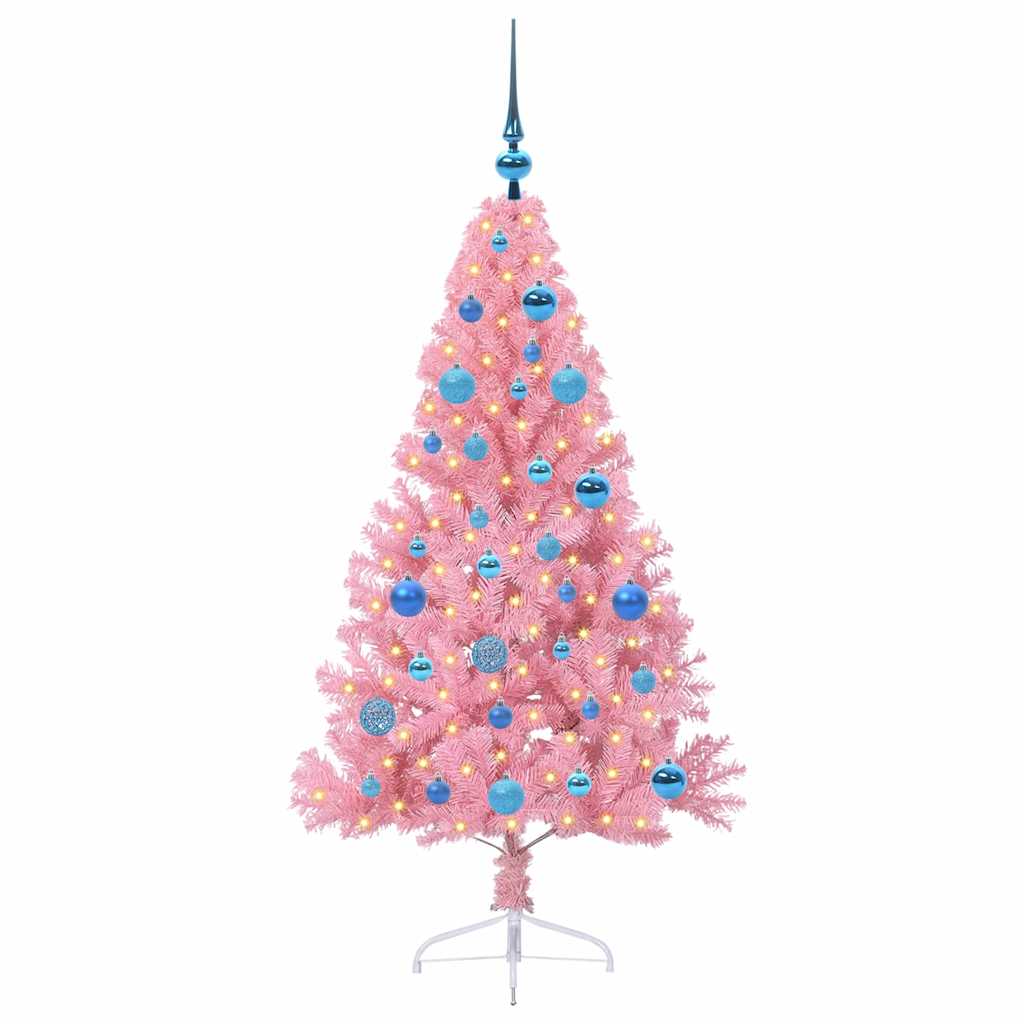 VidaXL albero di Natale artificiale preilluminato con 150 LED rosa 150 cm in PVC