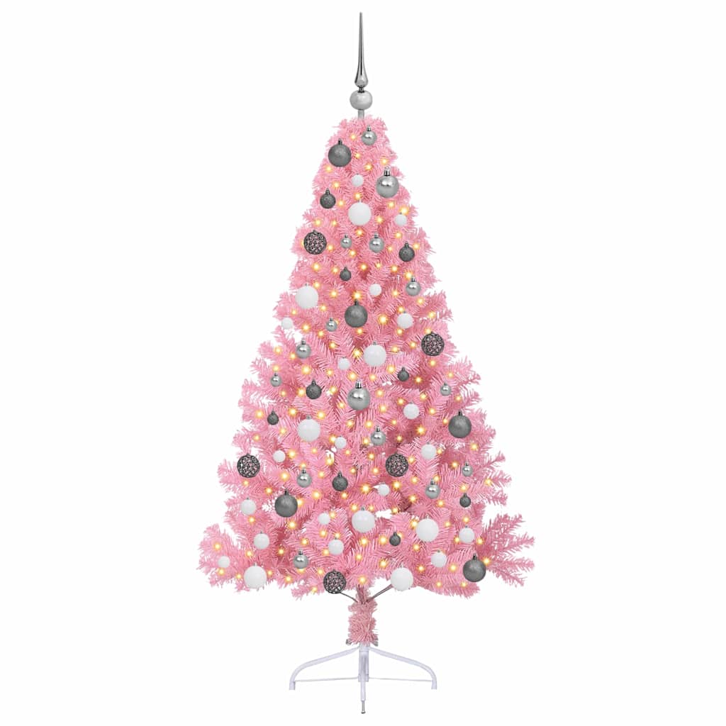 VidaXL albero di Natale artificiale preilluminato con 300 LED rosa 180 cm in PVC
