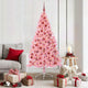 VidaXL Árbol de Navidad artificial preiluminado con 300 LED rosa 180 cm PVC