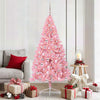VidaXL Árbol de Navidad artificial preiluminado con 300 LED rosa 180 cm PVC