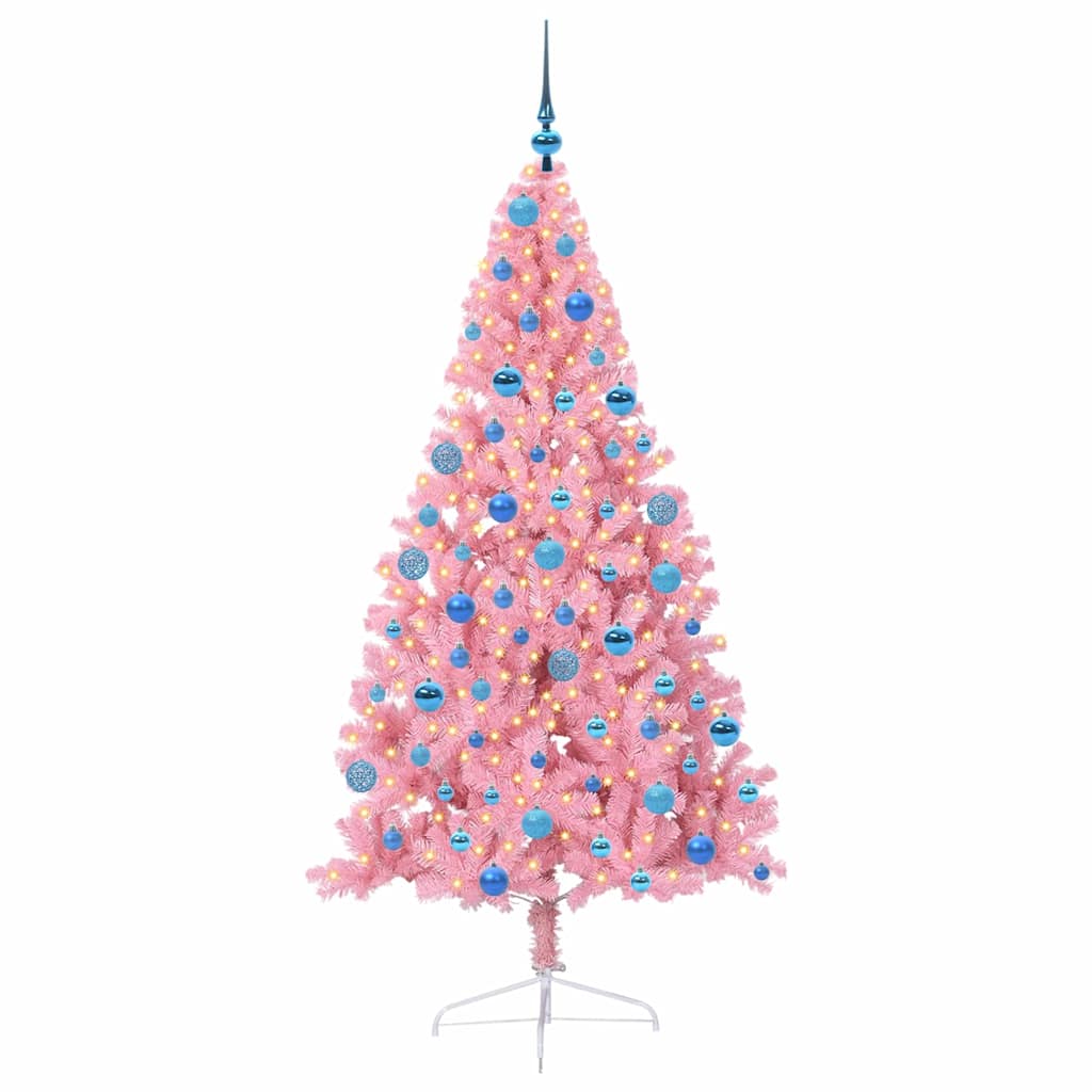 VidaXL albero di Natale artificiale preilluminato con 300 LED rosa 180 cm in PVC