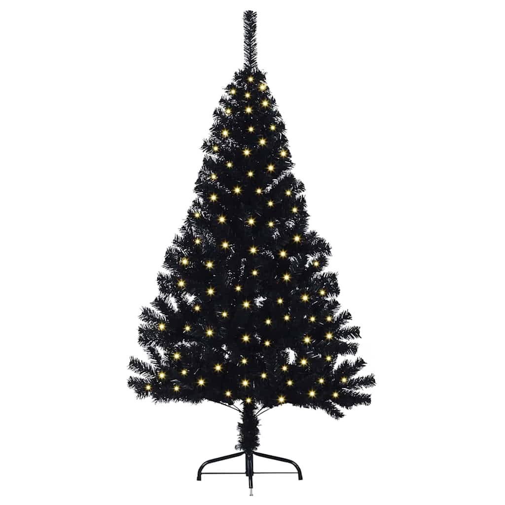 Vidaxx árbol de Navidad artificial preiluminado con 150 LED negro 120 cm PVC