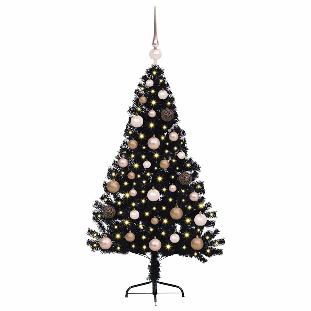 Vidaxx árbol de Navidad artificial preiluminado con 150 LED negro 120 cm PVC