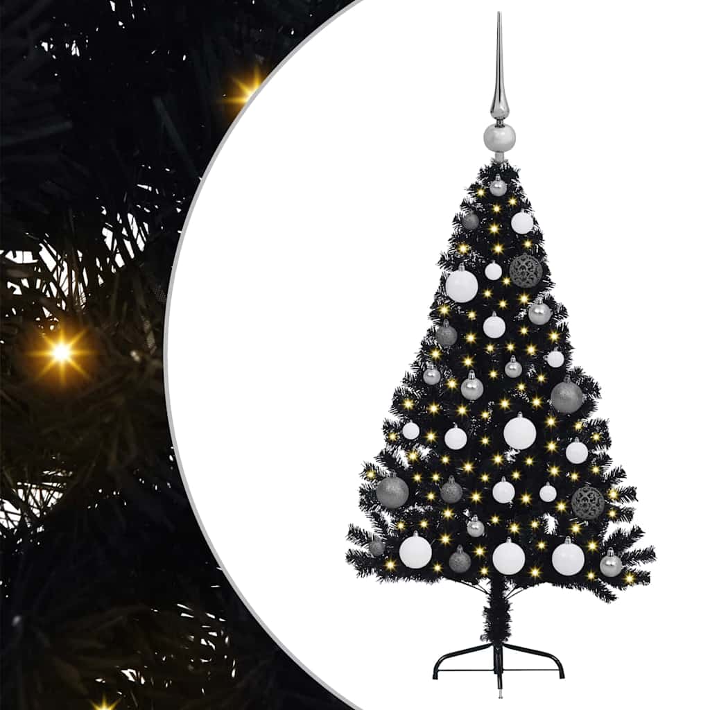 Vidaxx albero di Natale artificiale preilluminato con 150 LED nero 120 cm PVC