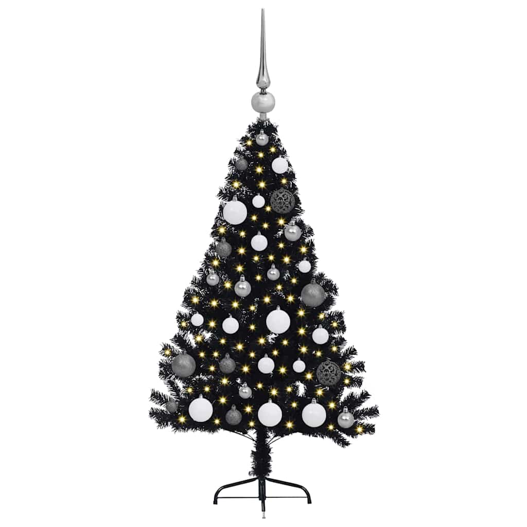 Vidaxx albero di Natale artificiale preilluminato con 150 LED nero 120 cm PVC