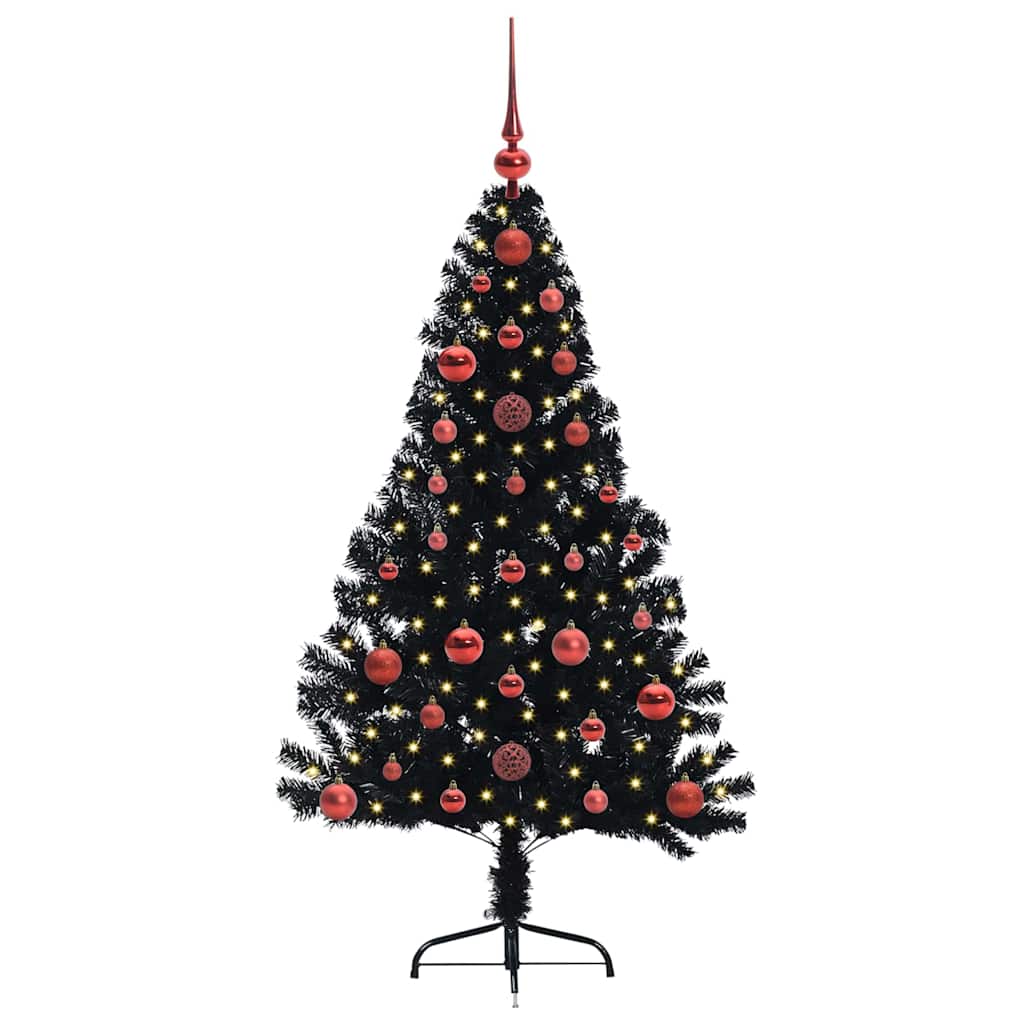 Vidaxx árbol de Navidad artificial preiluminado con 150 LED negro 120 cm PVC