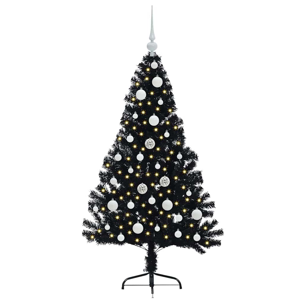 Vidaxx albero di Natale artificiale preilluminato con 150 LED nero 120 cm PVC