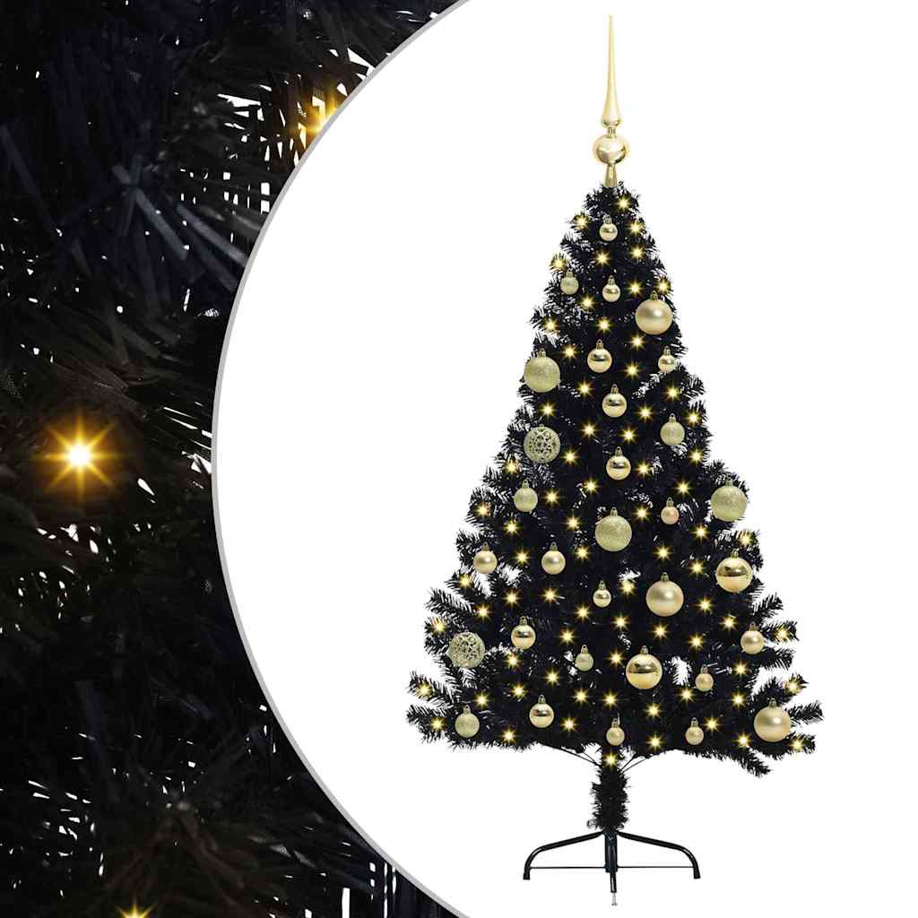 Vidaxx árbol de Navidad artificial preiluminado con 150 LED negro 120 cm PVC