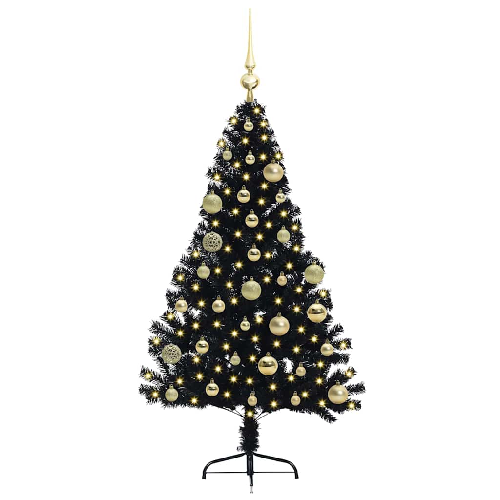 Vidaxx árbol de Navidad artificial preiluminado con 150 LED negro 120 cm PVC