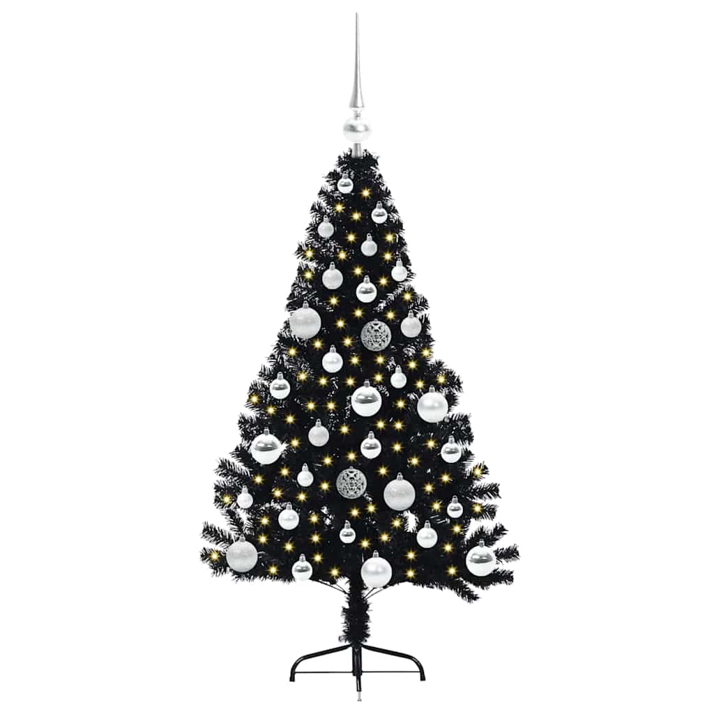 Vidaxx albero di Natale artificiale preilluminato con 150 LED nero 120 cm PVC