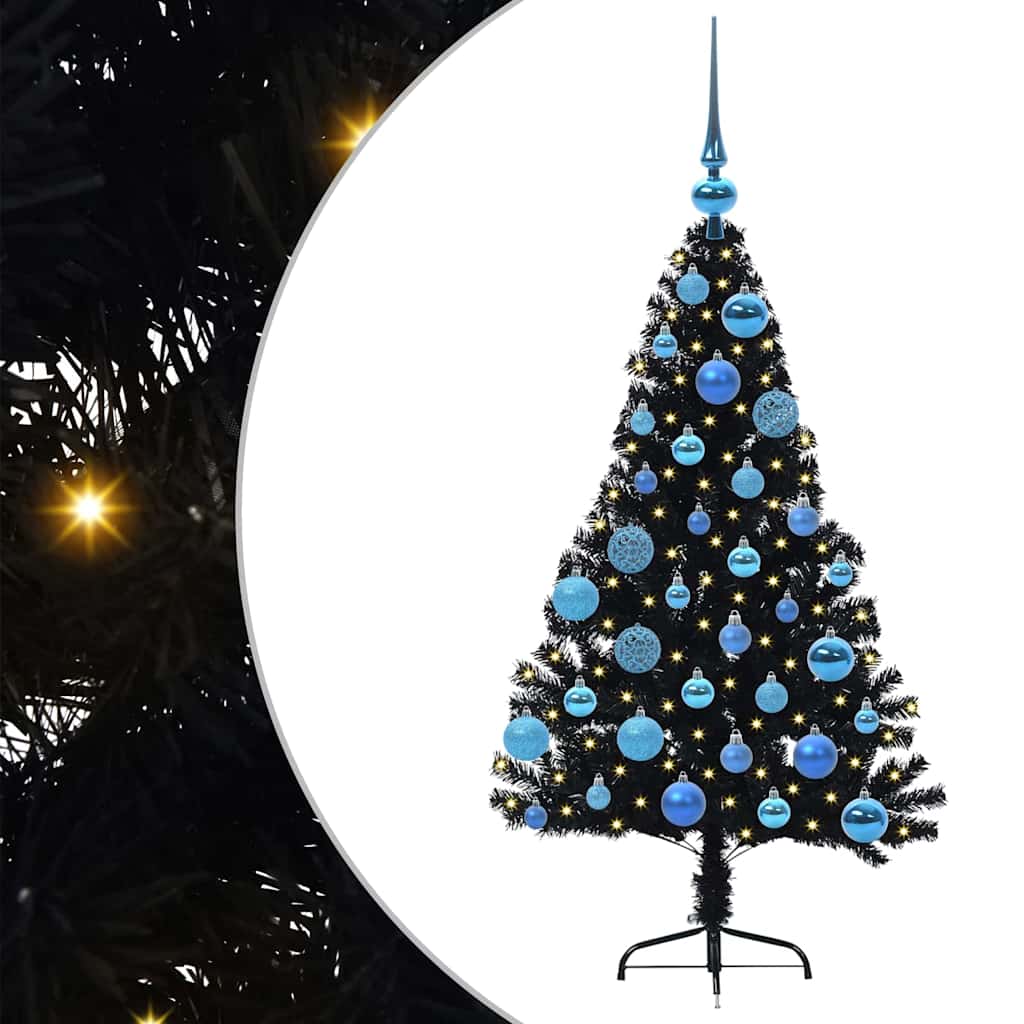 Vidaxx albero di Natale artificiale preilluminato con 150 LED nero 120 cm PVC