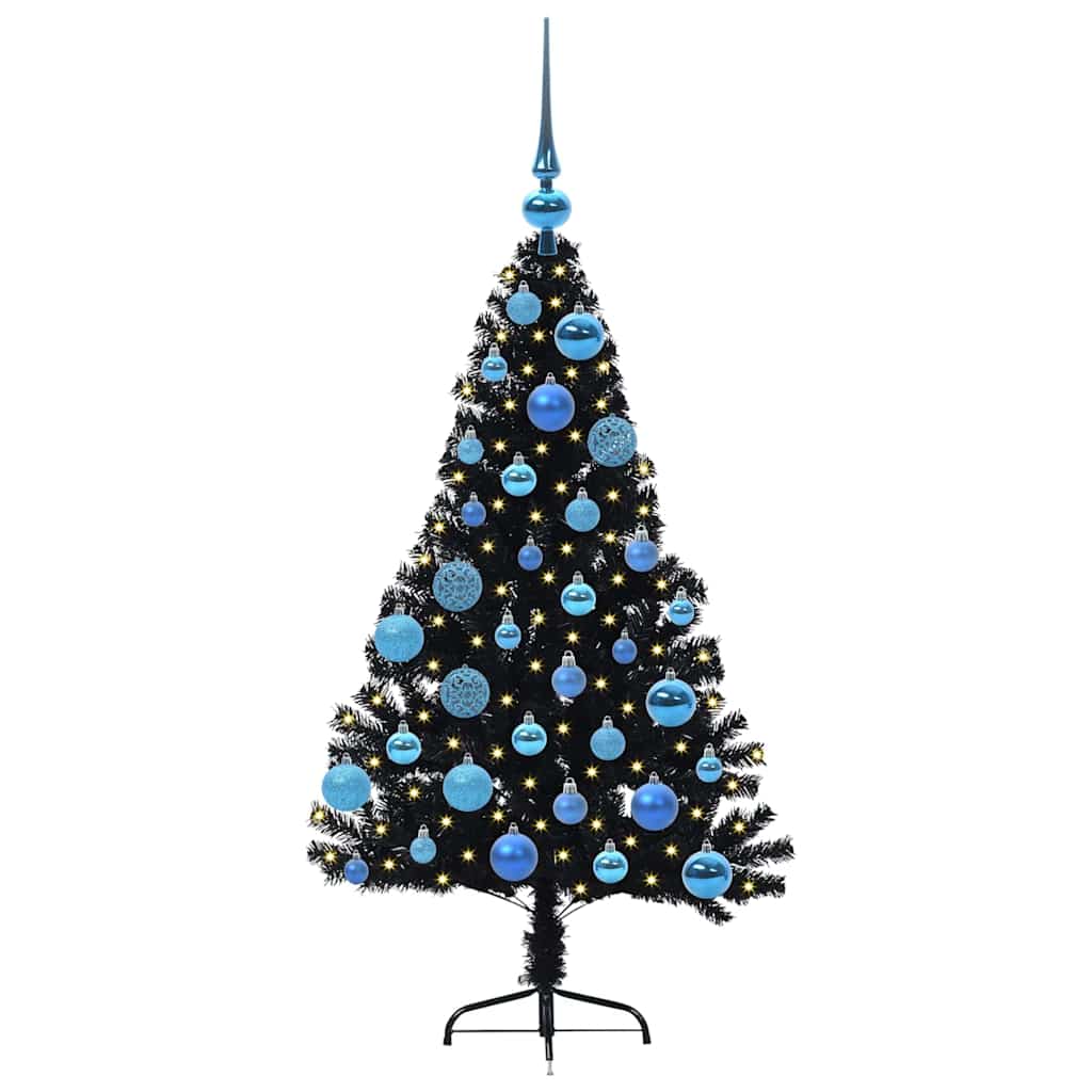 Vidaxx albero di Natale artificiale preilluminato con 150 LED nero 120 cm PVC