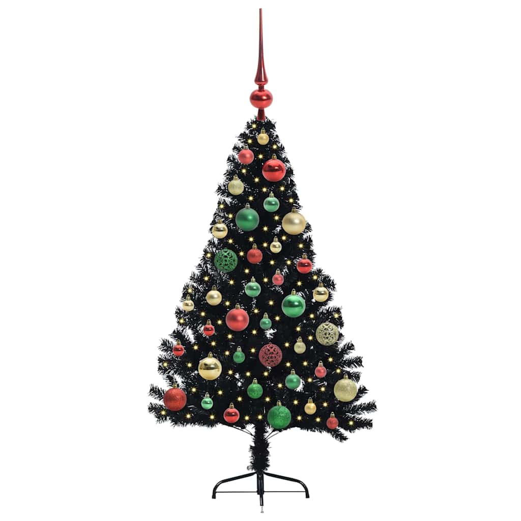 Vidaxx árbol de Navidad artificial preiluminado con 150 LED negro 120 cm PVC