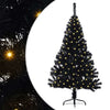VidaXL albero di Natale artificiale preilluminato con 150 LED nero 150 cm PVC