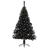VidaXL albero di Natale artificiale preilluminato con 150 LED nero 150 cm PVC