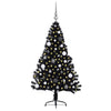 VidaXL albero di Natale artificiale preilluminato con 150 LED nero 150 cm PVC