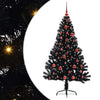 VidaXL albero di Natale artificiale preilluminato con 150 LED nero 150 cm PVC