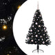 VidaXL albero di Natale artificiale preilluminato con 150 LED nero 150 cm PVC