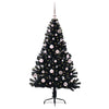 VidaXL Árbol de Navidad artificial preiluminado con 150 LED negro 150 cm PVC
