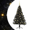 VidaXL Árbol de Navidad artificial preiluminado con 150 LED negro 150 cm PVC
