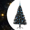 VidaXL Árbol de Navidad artificial preiluminado con 150 LED negro 150 cm PVC