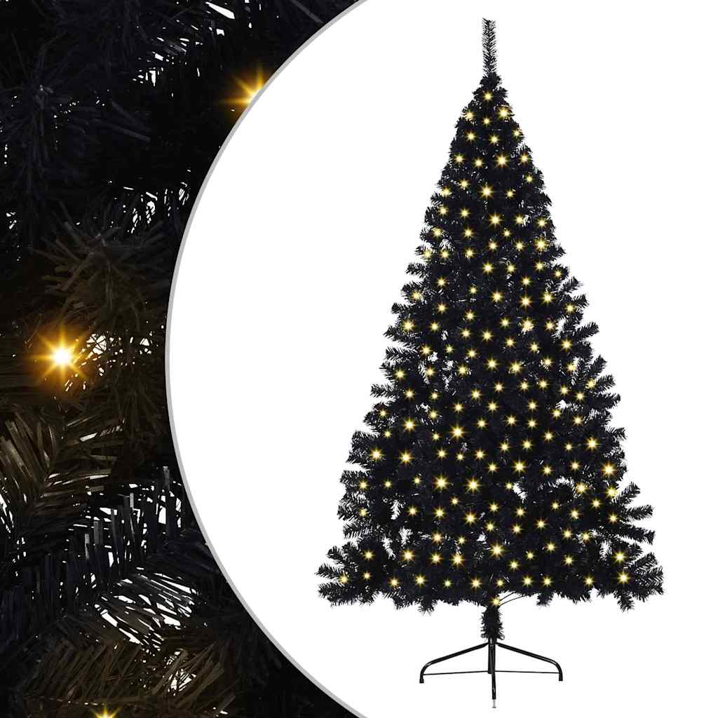 Vidaxx árbol de Navidad artificial preiluminado con 300 LED negro 180 cm PVC