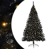 Vidaxx albero di Natale artificiale preilluminato con 300 LED nero 180 cm PVC