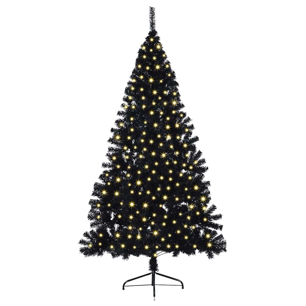 Vidaxx árbol de Navidad artificial preiluminado con 300 LED negro 180 cm PVC