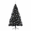 VidaXL Árbol de Navidad artificial preiluminado con 300 LED negro 210 cm PVC