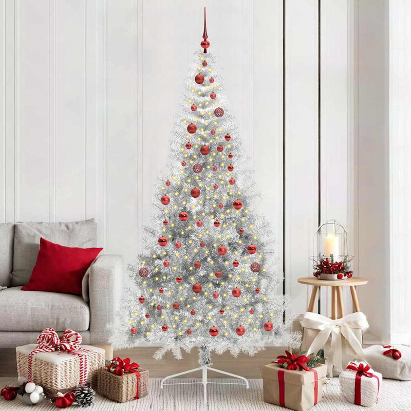 Vidaxx árbol de Navidad artificial preiluminado con 300 LED plateado 210 cm